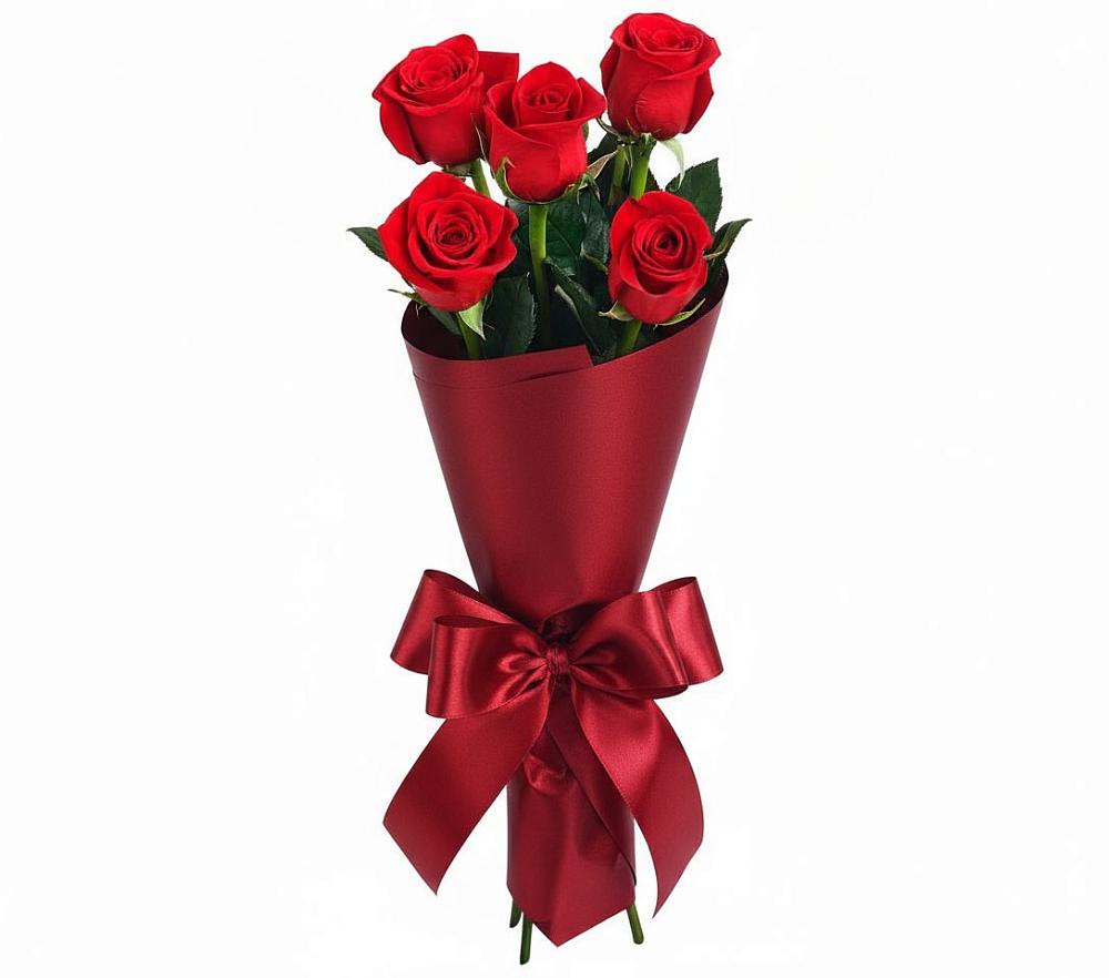 Букет 5 Красных роз Эдлесс Лав в Павловске Воронежской области