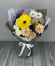 Букет цветов из:  Розы, Герберы и Хризантемы #REPLACE_PRED# Павловске Воронежской области