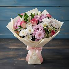 Букет цветов из:  Хризантемы, Альстромерии и Розы в Павловске Воронежской области