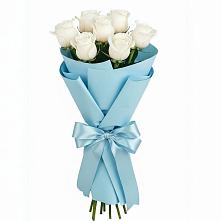 Букет 7 белых роз Проуд #REPLACE_PRED# Павловске Воронежской области