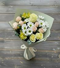 Букет цветов из:  Альстромерии, Розы и Хризантемы в Павловске Воронежской области