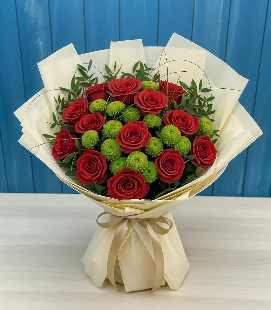 Букет цветов из: Розы и Хризантемы в Павловске Воронежской области